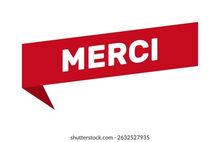 merci - french language thank you phrase, red red speech bubble, social media post, white background, gratitude concept, marketing and advertising template
