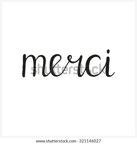 merci hand written calligraphic word created stock vector royalty