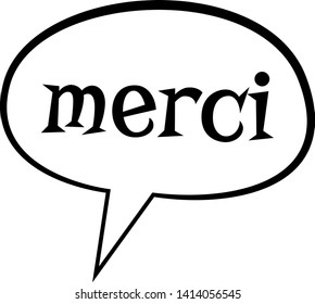 MERCI stamp on white background