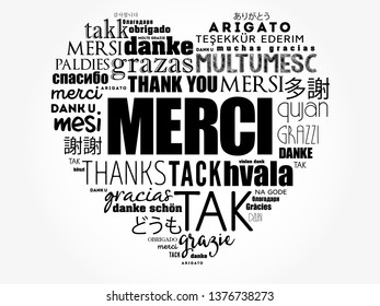 Merci Thank You French Love Heart Stock Vector (Royalty Free ...