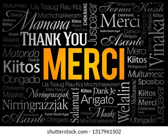 Merci Thank You French Word Cloud Stock Vector (Royalty Free ...