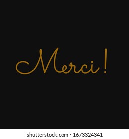 Merci. Thank you translation in french. Vector illustration