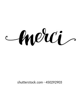 Merci. Vector Hand Lettering.