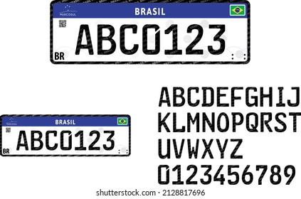 Mercosul Vehicle License Plate Brazil