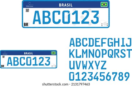 Mercosul Vehicle Plate Official Brazil