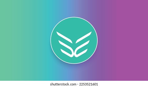 Mercurial Finance, MER cryptocurrency logo on isolated background with copy space. 3d vector illustration of Mercurial Finance, MER token icon banner design concept.