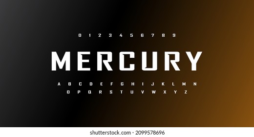 mercury, an Abstract technology space font and alphabet. techno effect fonts designs. Typography digital sci-fi concept. vector illustration