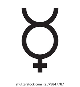 Mercury alchemy planet icon. Vector image
