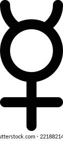 Mercury astrology symbol minimal with no background.