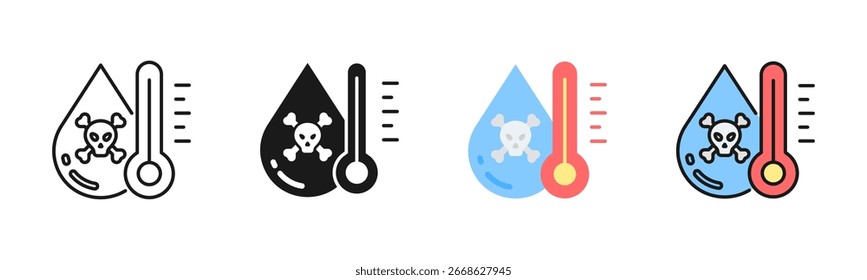 Pacote De Ícones De Contaminação Com Mercúrio Em Vários Estilos