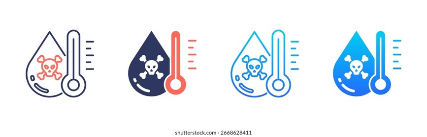 Pacote De Ícones De Contaminação Com Mercúrio Em Vários Estilos