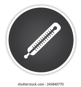 Mercury design on black button background,clean vector