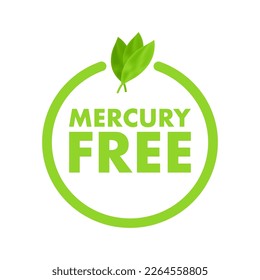 Mercury free sign, label. Vector stock illustration