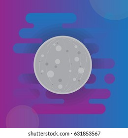 Mercury icon in deep space - flat illustration, space elements