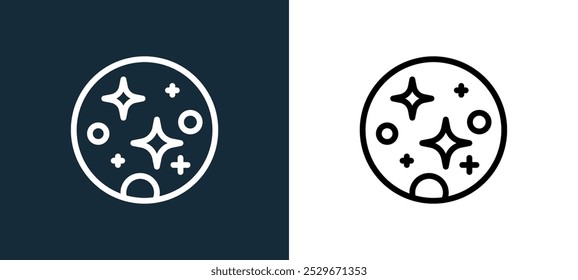 mercury icon isolated on white and black colors. mercury outline linear vector icon from astronomy collection for mobile apps, web and ui.