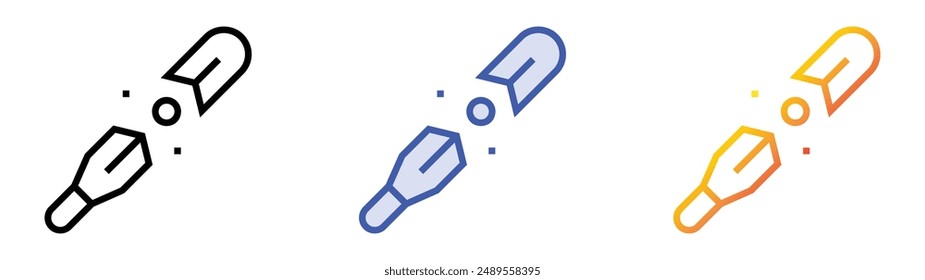 mercury icon. Linear, Blue Fill and Gradient Style Design Isolated On White Background