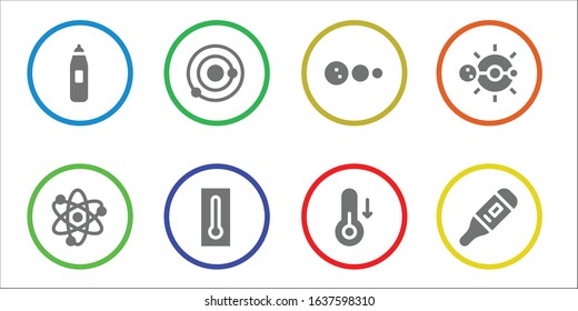 mercury icon set. 8 filled mercury icons.  Simple modern icons such as: Thermometer, Solar system, Temperature
