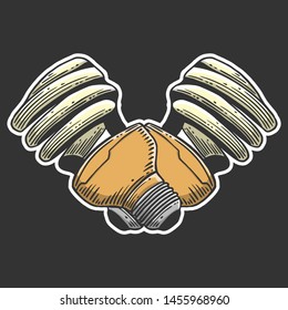 Mercury light bulb. Vector concept in doodle and sketch style. Hand drawn illustration for printing on T-shirts, postcards. Icon and logo idea.