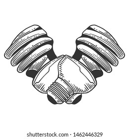 Mercury light bulb. Vector concept in doodle and sketch style. Hand drawn illustration for printing on T-shirts, postcards. Icon and logo idea.