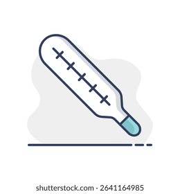 Mercury medical thermometer isolated vector icon. Medicine and medical support sign. Graph symbol for medical web site and apps design, logo, app, UI