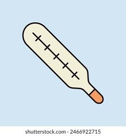 Icono plano del Vector del termómetro médico del mercurio. Medicina y signo de Asistencia médica. Símbolo gráfico para Sitio web médico y diseño de App, logotipo, App, UI