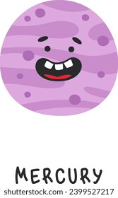 Mercury Planet Character Vector Illustration