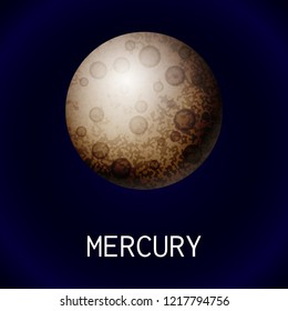 Mercury planet icon. Cartoon of mercury planet vector icon for web design