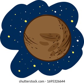 Mercury planet, illustration, vector on white background