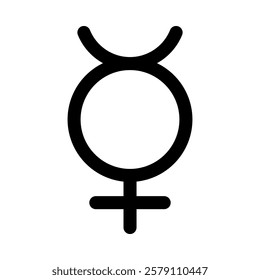 Mercury planet line icon editable stroke astrology vector symbol celestial minimalist graphic design use for digital art print materials astrological themed