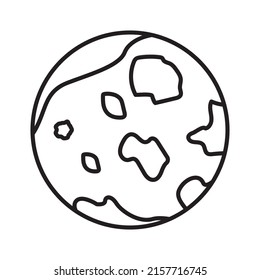 Mercury planet line icon or Mercury simple vector illustration for space icon or logo template