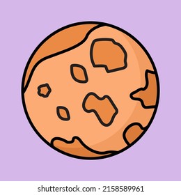 Icono de línea de planeta de mercurio o ilustración vectorial simple de Mercurio para icono espacial o plantilla de logotipo