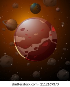 Mercury Planet On Space Background Illustration