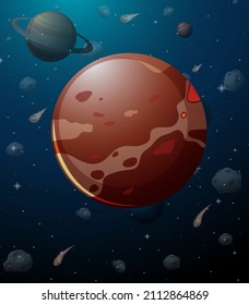 Mercury Planet On Space Background Illustration