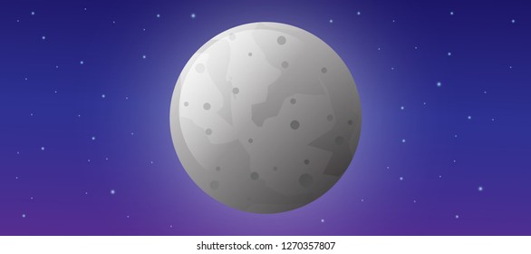 mercury planet orbiting solar system. moon. vector design illustration