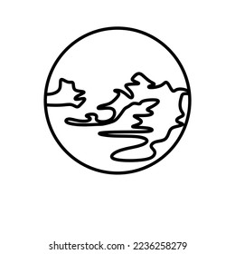 Mercury Planet outline icon, vector illustration in trendy style, isolated on white background. Editable graphic resources for many purposes. Linear icons of Planets on solar system