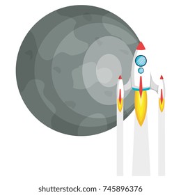 mercury planet with rocket
