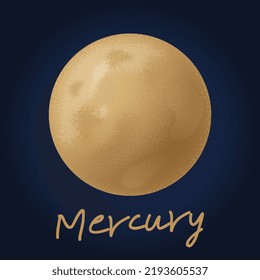 Mercury planet in space. Illustration, vector