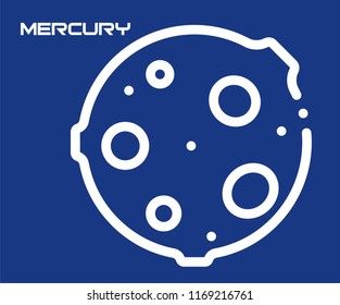 MERCURY PLANET SYMBOL VECTOR ICON 