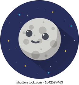 Mercury Planet Vector Icon Illustration. Planet icon, flat vector graphic illustration on dark space background. Flat cartoon style suitable for web landing page, banner, sticker, background 