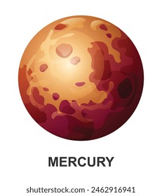 Mercury planet. Vector illustration isolated on white background