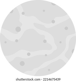 Mercury planet vector illustration. White and silver planet. Astrology and cosmos. Outer space.