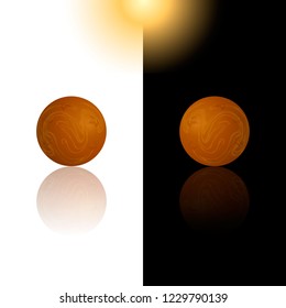 Mercury planet vector. Planets of the solar system on the black and white background