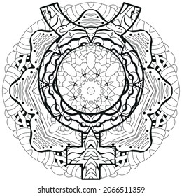 Mercury sign with mandala, astrology concept art. Tattoo design. Horoscope signs, magic symbols, icons. Astrology concept for occult design.