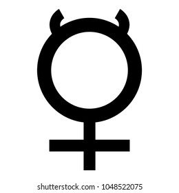 Mercury symbol icon black color