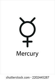 Mercury Symbol of Planets. Solar system for astrology, astronomy. Vector illustration.
