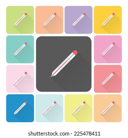 Mercury thermometer Icon color set vector illustration.