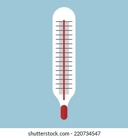 A mercury thermometer icon, flat design, vector