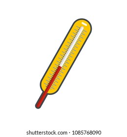 Mercury thermometer icon. Flat illustration of mercury thermometer vector icon for web
