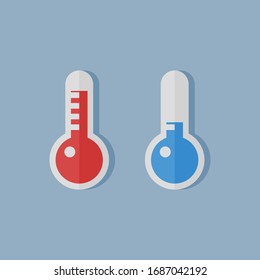 Quecksilberthermometer-Symbol Flaches Beispiel. Einzeln. 