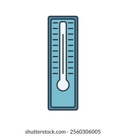 Mercury Thermometer Icon Illustration in Flat Style. Perfect for engineering, science, or educational design projects.